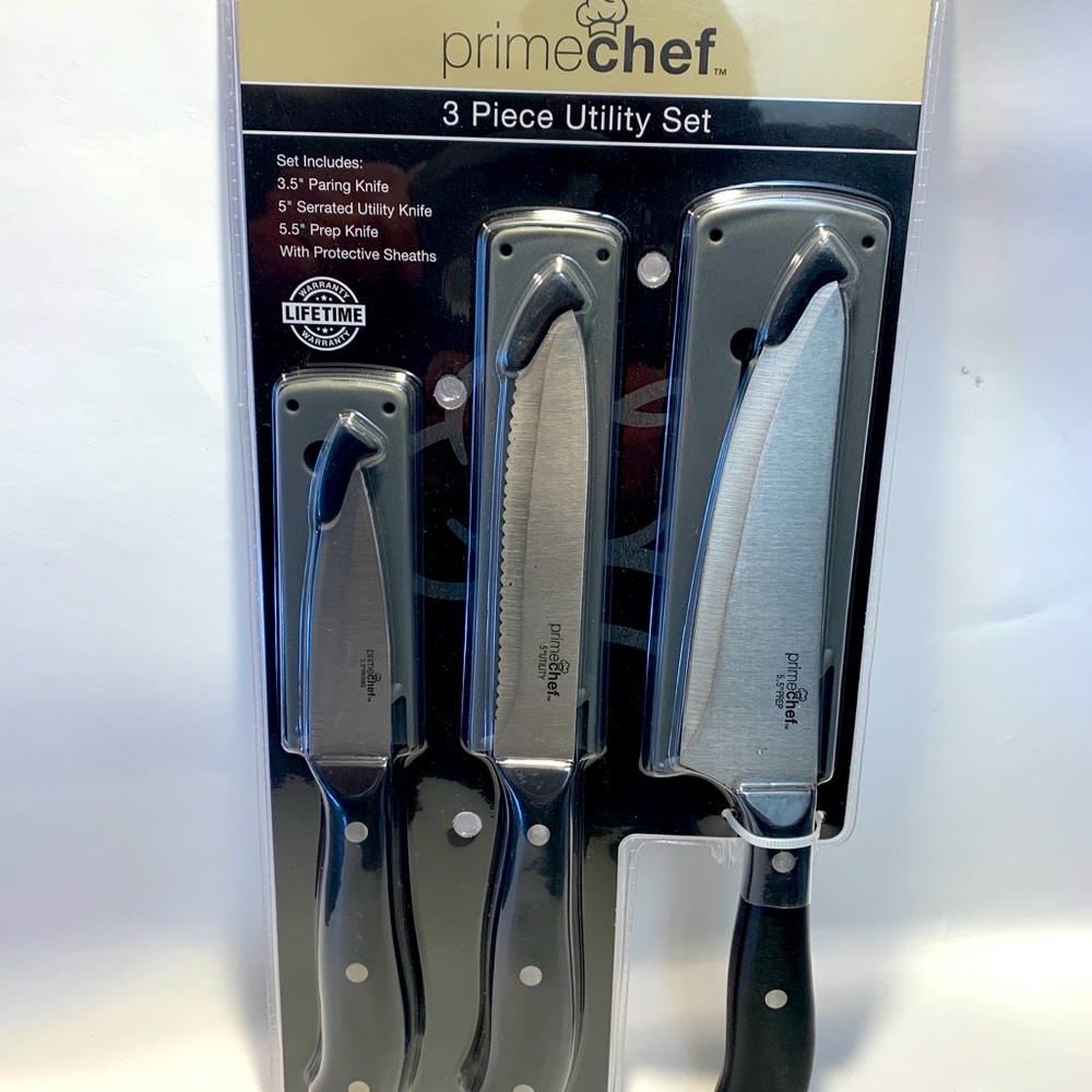 High Carbon Steel Kitchen Knife 3 Set New